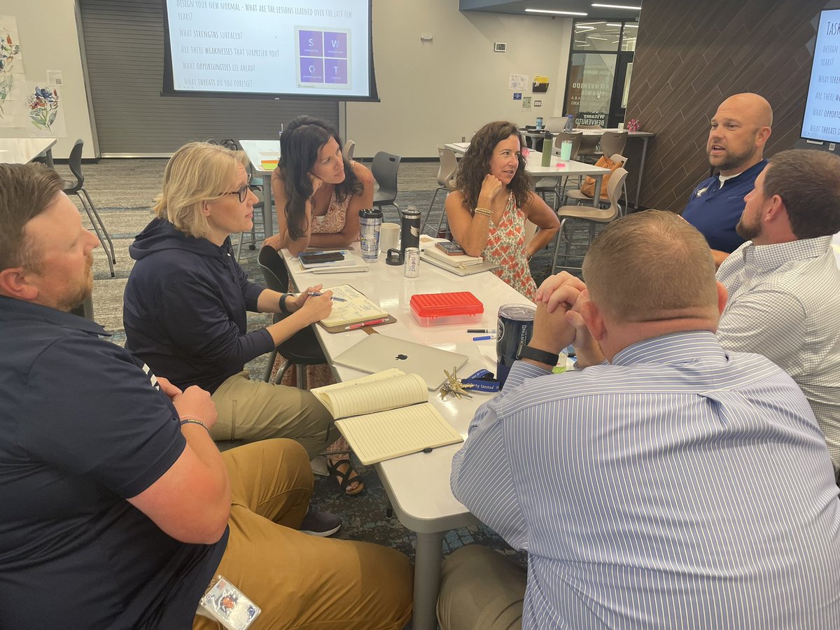 LIBERTYSCHOOLS's tweet photo. Another sign the school year is just around the corner.  The annual District Leadership Team Retreat at @LHSJAYS .  Tremendous group of passionate leaders!  @TuckerTm #InThisTogetherLPS https://t.co/w0Ao5AF1Qi
