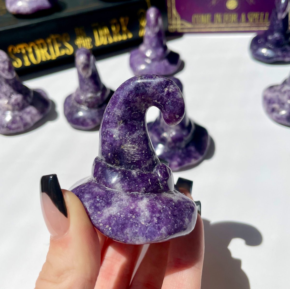 Lepidolite witch hats🔮