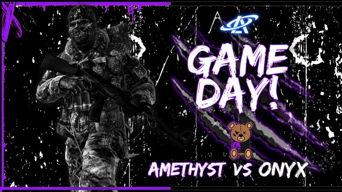 It’s game day for both 22 Amethyst and 22 Onyx! 

They face off against each other in Losers Round 1 of the bracket! 

⚫️ @YugoCevap45 🟣<a href="/Snappxrz_/">Ant</a>
⚫️<a href="/MrPrimeUK/">Prime</a> 🟣@DavidProximityy 
⚫️<a href="/ZyIoUK/">ZyloUK</a> 🟣@_ryxnl 
⚫️<a href="/SpxnEU/">Spen</a> 🟣<a href="/ollie_m26/">Olliee</a> 

<a href="/BrookzUK/">Brookz</a> will be casting the all 22 Clash!

🔗👇🏻