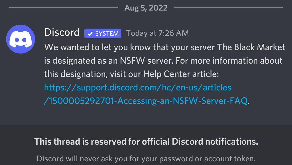The Black Market server has been flagged as NSFW. Meaning that if you have an apple mobile device you won't be able to view the server unless you change your settings for discord. The link below will help you with that.

⬇️⬇️⬇️⬇️⬇️⬇️⬇️⬇️⬇️⬇️⬇️⬇️⬇️⬇️ support.discord.com/hc/en-us/artic….
