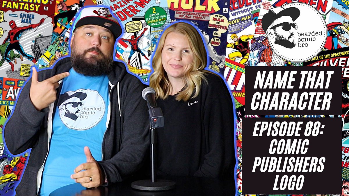 beardedcomicbro's tweet photo. We are back with everyones favorite Friday Night Gameshow “Name That Character”!! This episode I make Mrs Bearded guess who the comic company is by their logo!!! https://t.co/O6o08HXiGs #comics #comicbooks #namethatcharacter #beardedcomicbro #comicpublishers https://t.co/jTVSCBraun