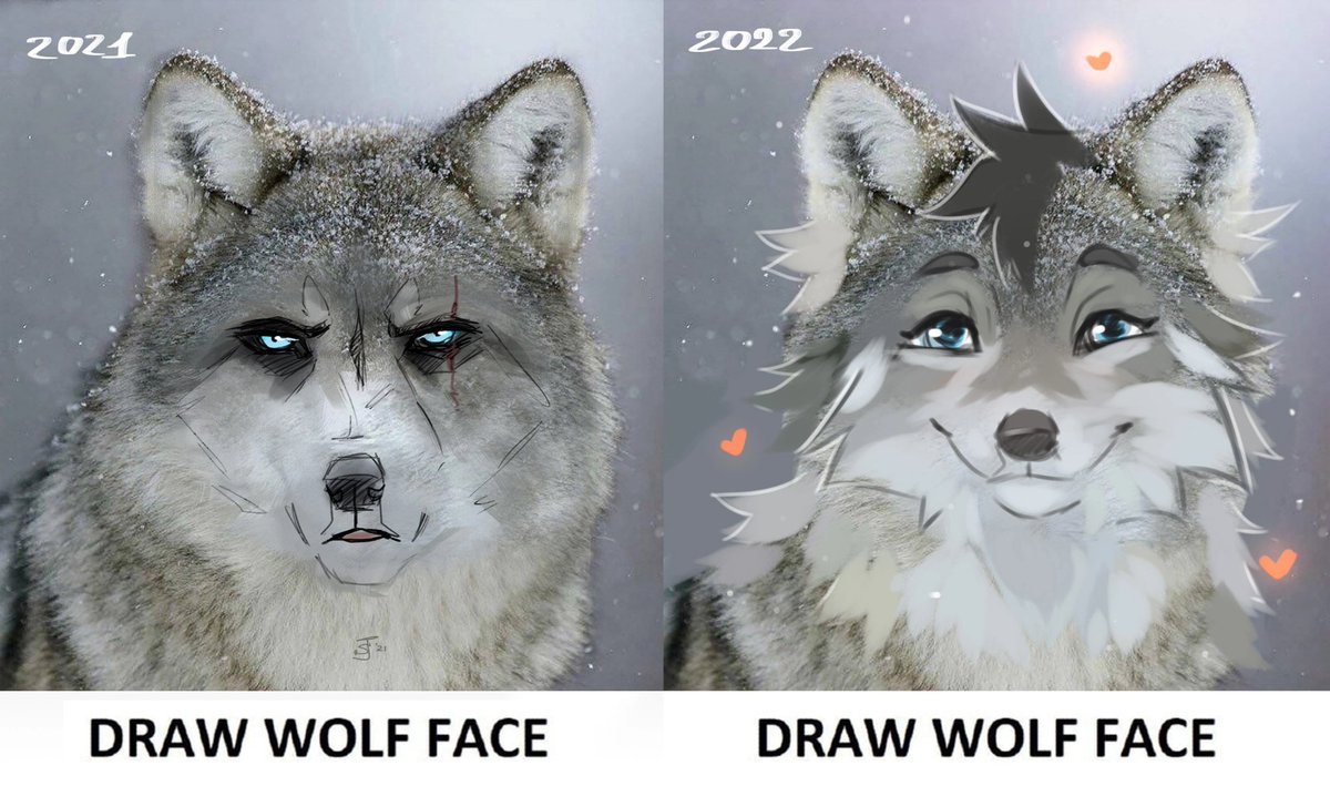 stafiesh's tweet photo. 2021 vs 2022
I used to draw very angry and sad faces, but now everything has changed
#Drawwolfface https://t.co/0Vzwigd5qI