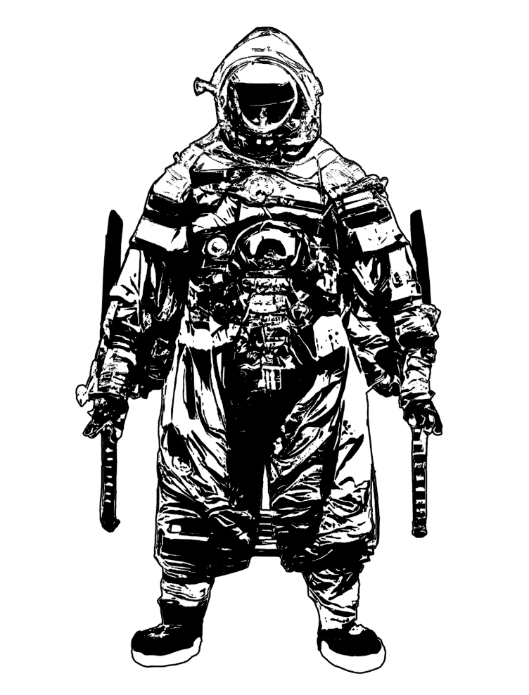 『UFOvs鎌倉武士』より
スペース鎌倉武士2種のモノクロ版Tシャツが登場!!!
https://t.co/XyJKaBvqri 