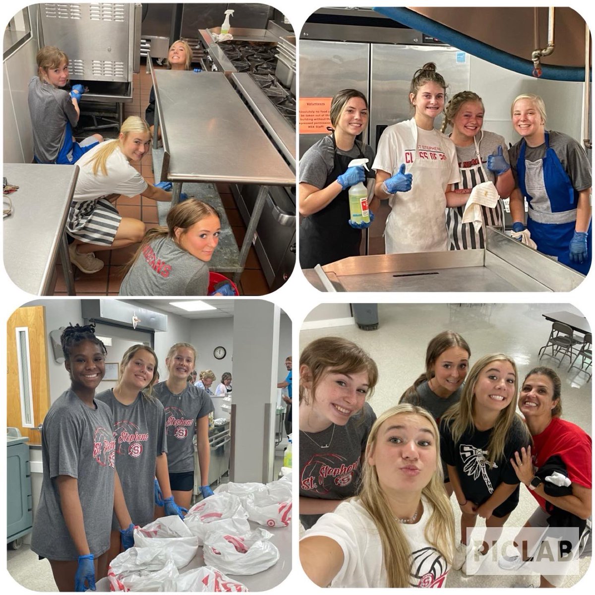 SSHSTRIBEPRIDE's tweet image. Saint Volleyball At camp, working out in weight room all summer, volunteering this morning at Hickory Soup Kitchen

More than a game!  It’s Teamwork, preparing the body for the battles ahead and Community.