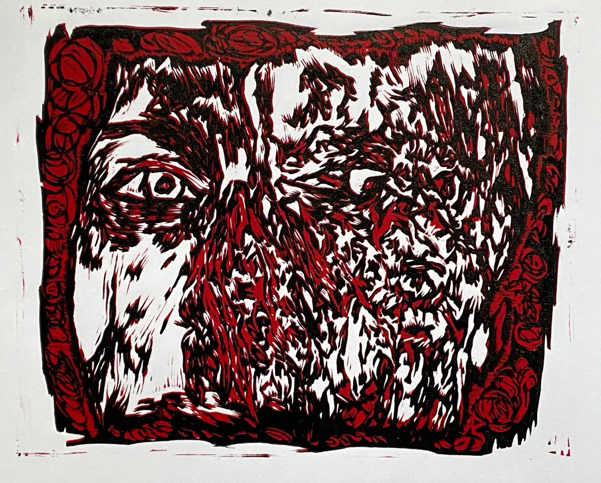 DuckSoups's tweet photo. Smash. #printmaking #linocut #printmaker #art #lino https://t.co/DcylATXgmG