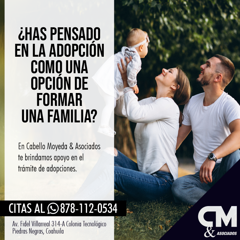 CabelloMoyeda's tweet photo. ¿Has pensado en la adopción cómo una opción de formar una familia? 👨‍👩‍👧

En Cabello Moyeda &amp; Asociados te brindamos apoyo en el trámite de adopciones.

#CabelloMoyedaYAsociados ⚖ https://t.co/DRy9K8Jd9C
