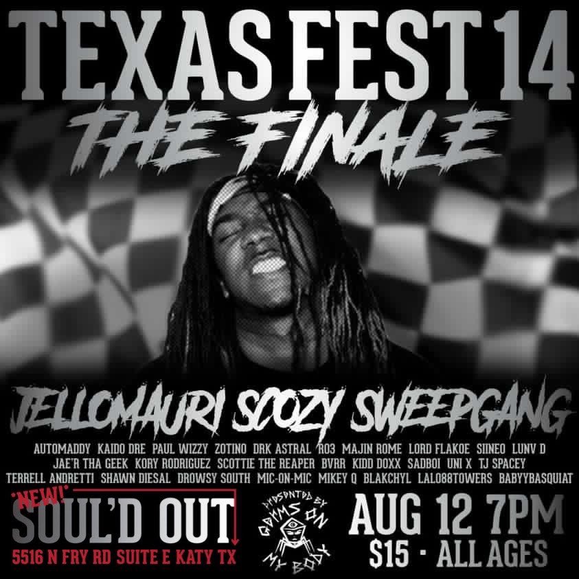 JaeRThaGeek's tweet photo. Aug. 12th!! 🎤 we out in Katy, Tx!
i performed at one of the first #TexasFest so it’s only right i’m there for The Finale!
come out & have a good time w some dope artists & hear some of the music from my new album live!!! 👀👀
#LFants🐘 x #GOMB🦠 https://t.co/V28HAiLFWn