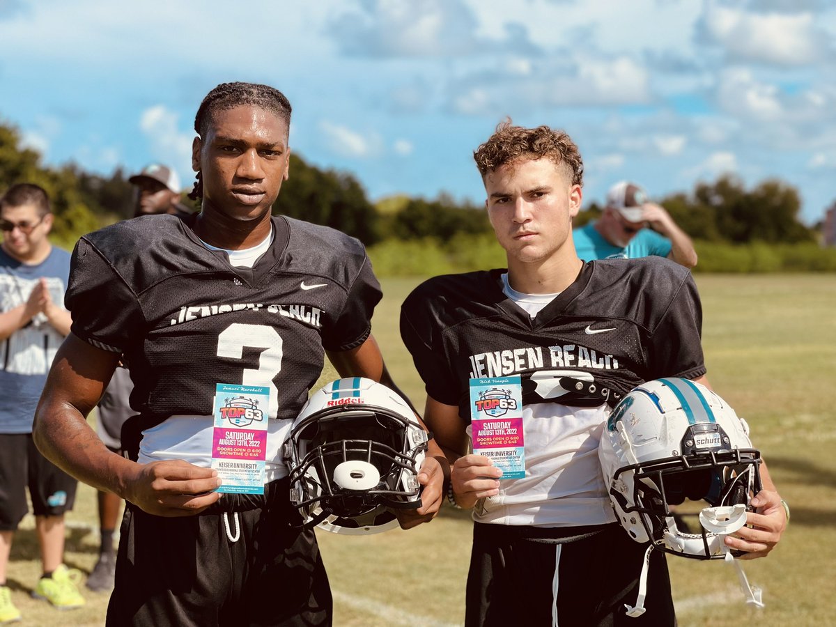 CoachBerry247's tweet photo. Congratulations to our @JensenFootball Athletes @jamari_46 &amp; @nickvenezia_ on earning the title of #ESPNTop63 @ESPNTop63 sky is the limit fellas! Time To Shock The World ! #BuiltForThis #EarnedNotGiven #BirdCage @caffeyjbhs https://t.co/OuLrmCFVfY