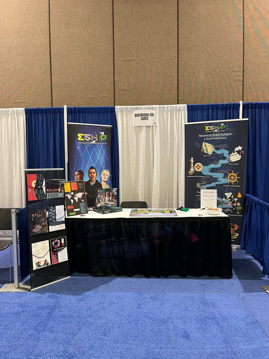 .....and (drumroll)... we are ready with our setup to welcome visitors for the Opening Reception at the #AOM2022 Exhibitor hall tonight from 6pm to 8 pm Seattle Local Time. Our Booth # 118.
#SeriousGames #ExperientialLearning #Entrepreneurship #Uncertainty #Strategy