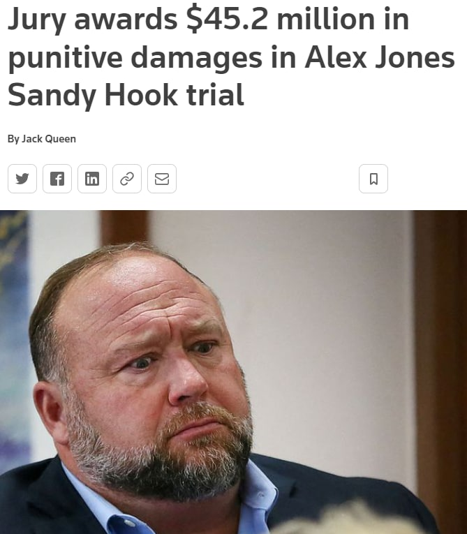 Who knew <a href="/Reuters/">Reuters</a> editors were also incredible memers. What a Headline/Picture combo, dear lord. Give a raise to whatever editor did this.
 #AlexJones #SandyHookJusticeNow #Headlines #editors