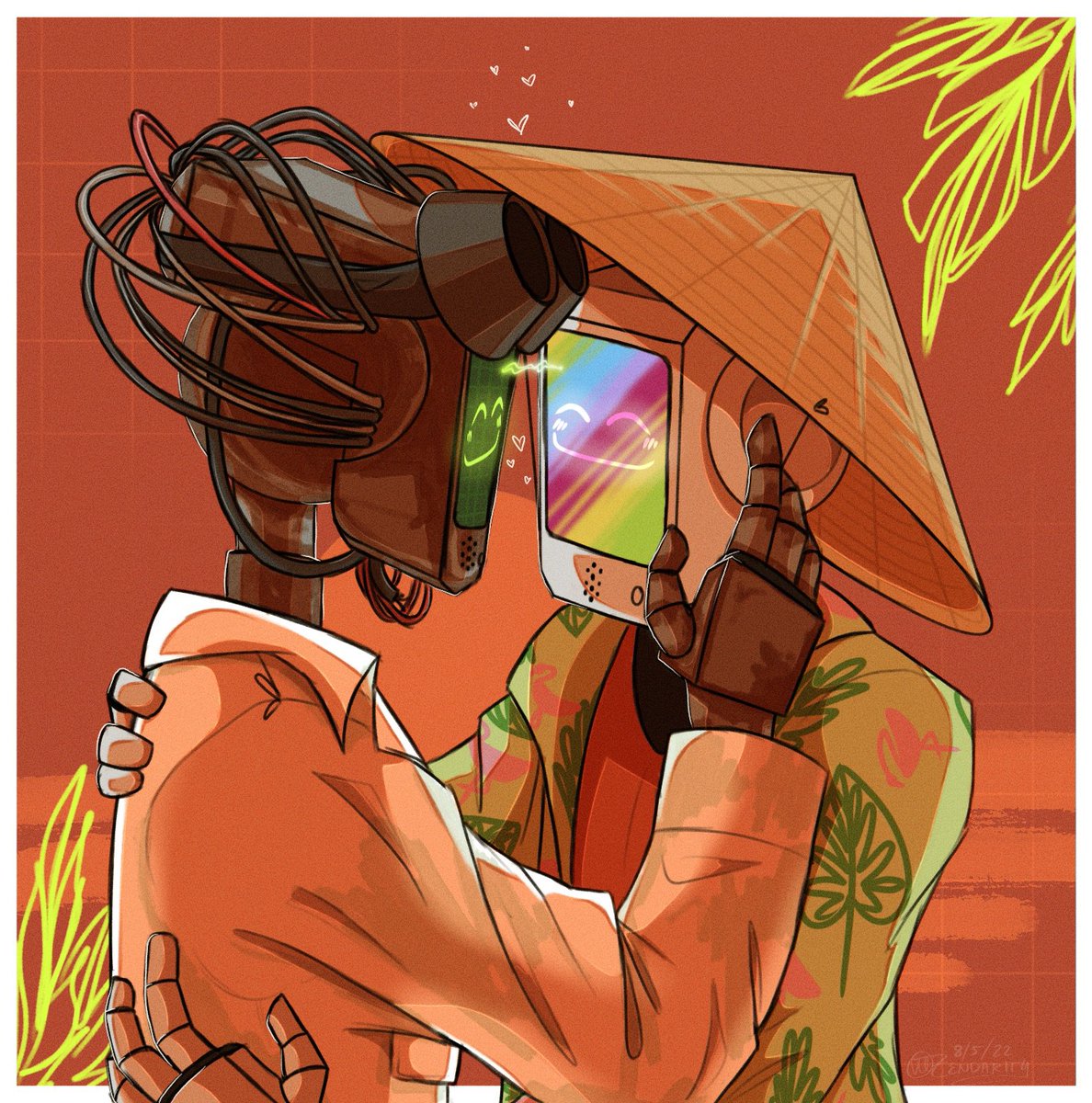 Zendarity's tweet photo. They are gay your honor

also funny Wall-E inspired headcanon with the little shock :]
#stray #strayfanart #strayart #docmo https://t.co/9Re1CV4nlc