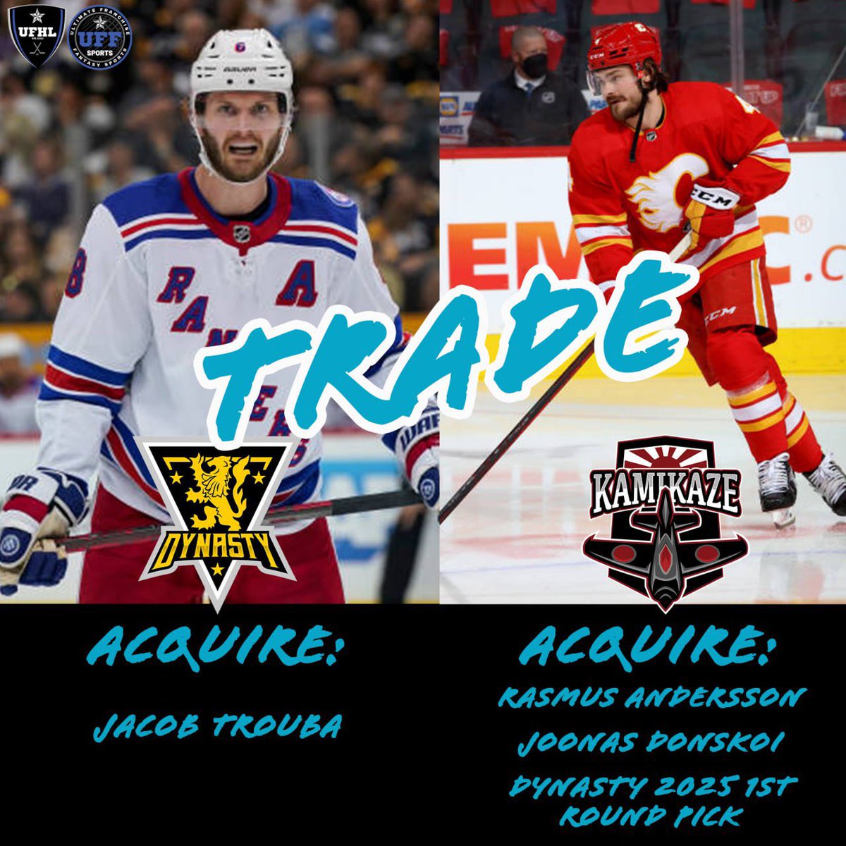 theUFHL's tweet photo. 🚨TRADE ALERT🚨

#UFHLTrades #FantasyHockey #HockeyTwitter $SCO $CUDOS @KamikazeUFHL @DynastyUFHL https://t.co/g3i073buoo