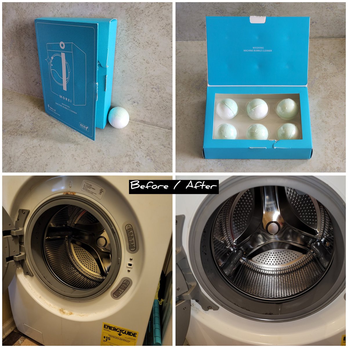 britinicia's tweet photo. I tried the MOREI Washing Machine Cleaner and got some good and mediocre results. The washer smells amazing and it did get some of the dry and grime away bit not all of it. I believe this product would be a great maintenance cleaner after a deep clean.
https://t.co/ruIanxOtnp https://t.co/XFo7tgyMnC