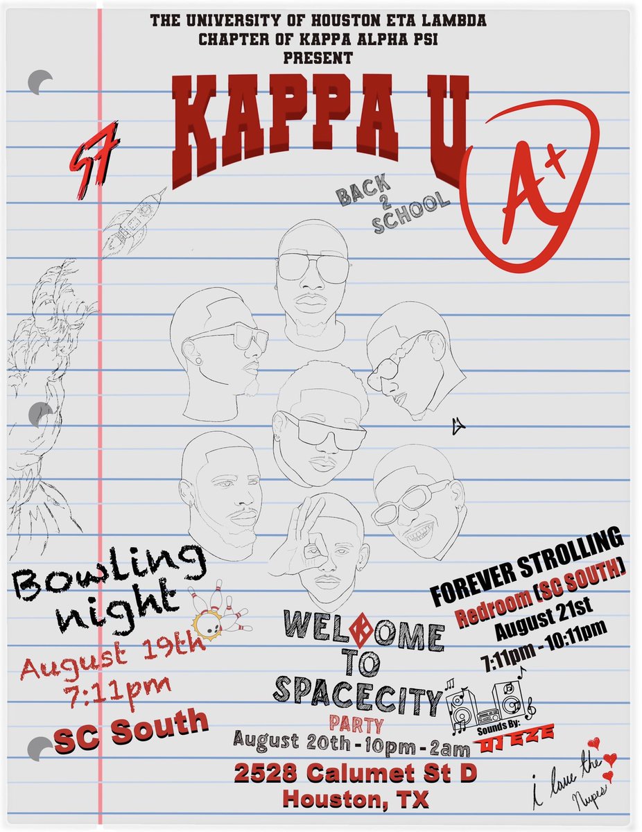 🚨🚨🚨

The Eta Lambda chapter of Kappa Alpha Psi Fraternity, Inc. presents to you #KAPPAU!! Kickoff the semester with a weekend full of events. Make sure you clear your  schedules and see what your favorite Nupes have to offer.

August 19th - August 21st