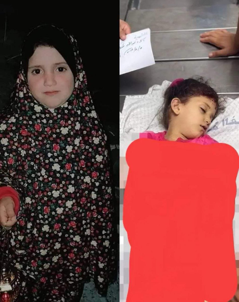 Sarah_orabi9's tweet photo. Please say her name: Alaa Qadoum! 

She was only five-year-old. Israel killed her today 💔🇵🇸
#GazaUnderAttack
#غزة_تحت_القصف https://t.co/XauySlb6kk