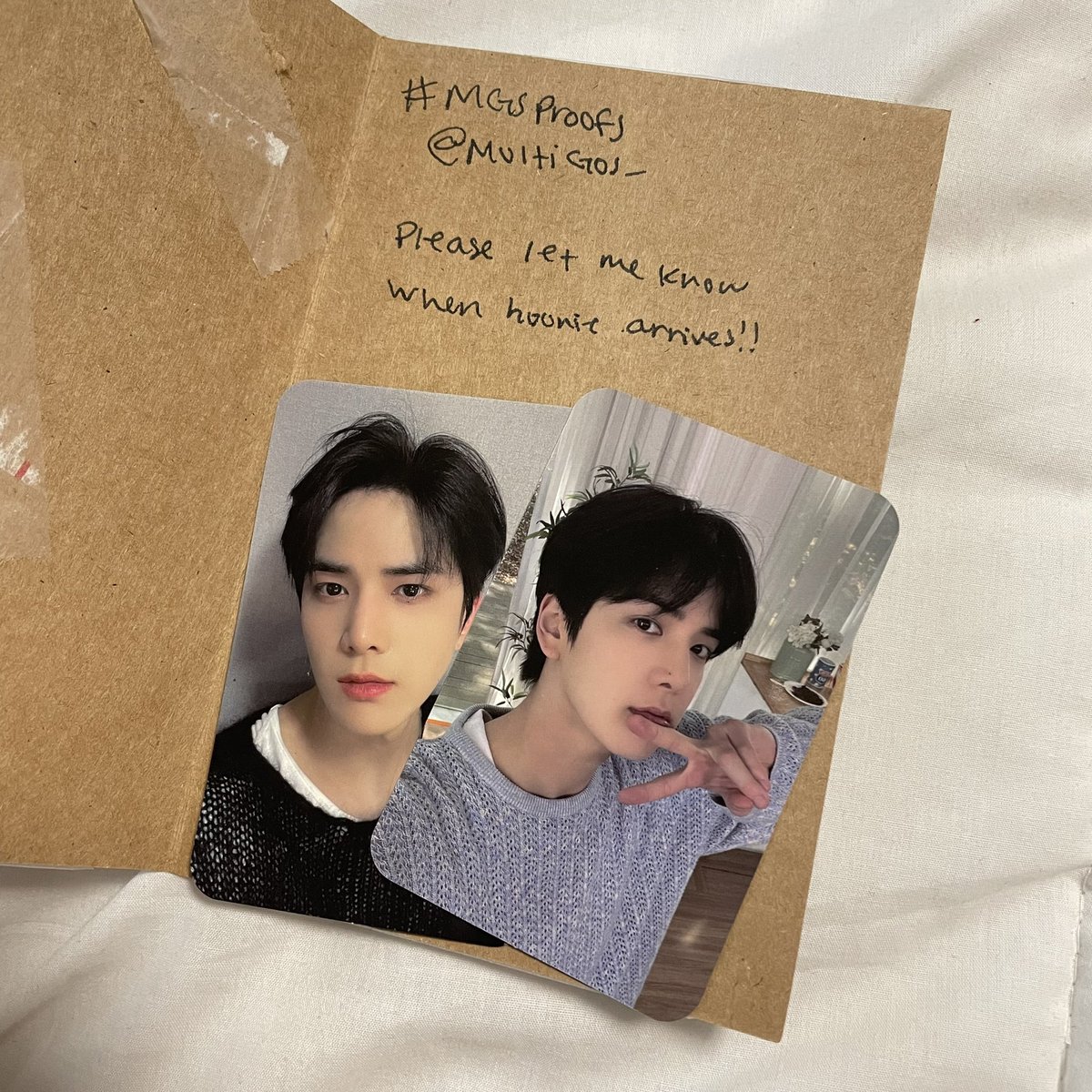 urhoonie's tweet photo. HOONIE MAIL! thank you @MultiGos_ π«Ά #mgsproofs https://t.co/laqqAOyXC1