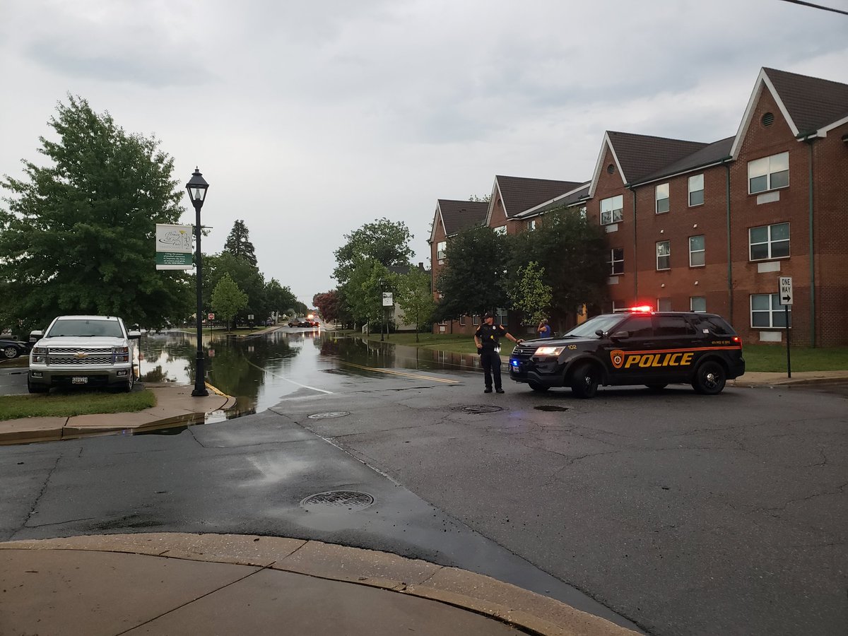 dappert4talbot's tweet photo. Leaving #FirstFriday, learned my car is trapped behind a flooded-out road! Sadly, we know here in Talbot: flash flooding is becoming a more common hazard. This is why it is so important to elect a County Council that has a real plan to address these issues. #DappertforTalbot https://t.co/uJTqrhaC2E