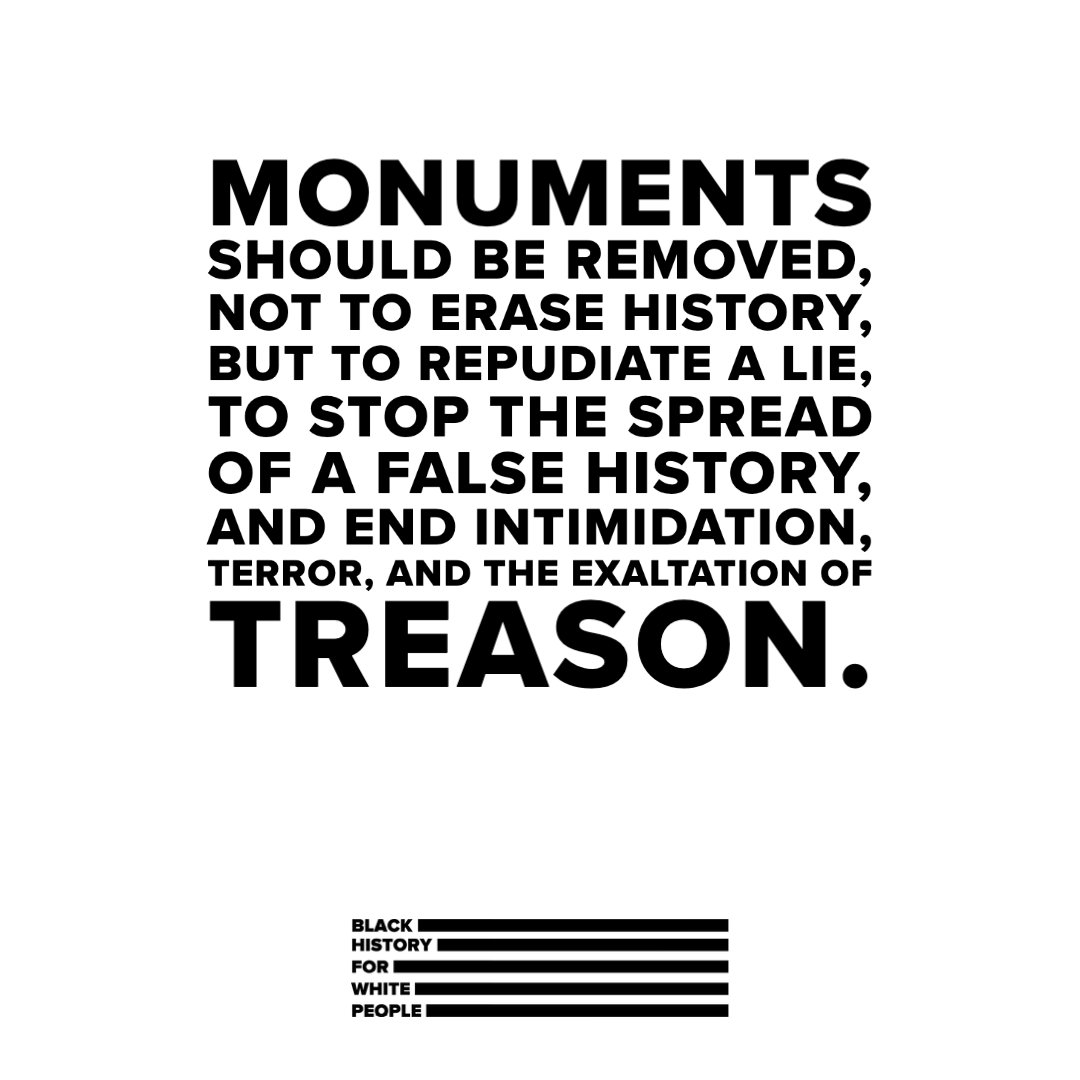 Any confederate statue that was part of the false narrative of the Lost Cause myth needs to come down—it serves no historical purpose. It has no redemptive purpose. It honors men at precisely the point of their greatest vice. It is unloving to our Black neighbors. #BHforWP