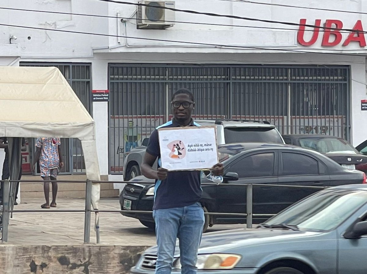 With these placards we stood on major roads ( Bodija, Idi-ape, UCH)  creating mental health awareness for the general public.