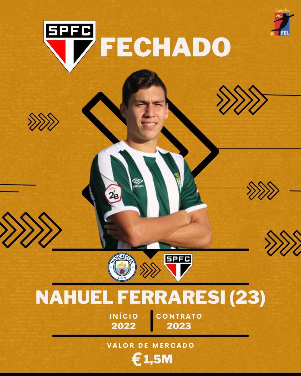 foideletra's tweet photo. 🚨| Nahuel Ferraresi será mais um reforço do São Paulo. O zagueiro venezuelano pertence ao Grupo City e será emprestado até junho de 2023 ao Tricolor.

#SãoPaulo #Ferraresi #City #Tricolor #Futebol https://t.co/byQz741lvk