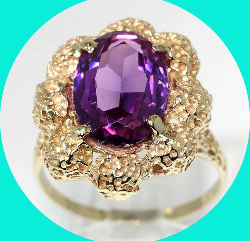 EmpirePawn's tweet photo. Another beautiful August birthstone ring! Vintage 6.55CT purple spinel and 14K gold nugget flower ring. Size 10.75, but we can resize it. So affordable too! #spinel #spinelring #purplespinel #purplespinelring #augustbirthstone #augustjewelry #augustring https://t.co/Qtw9tHiVXt https://t.co/jwUnMk6ypZ