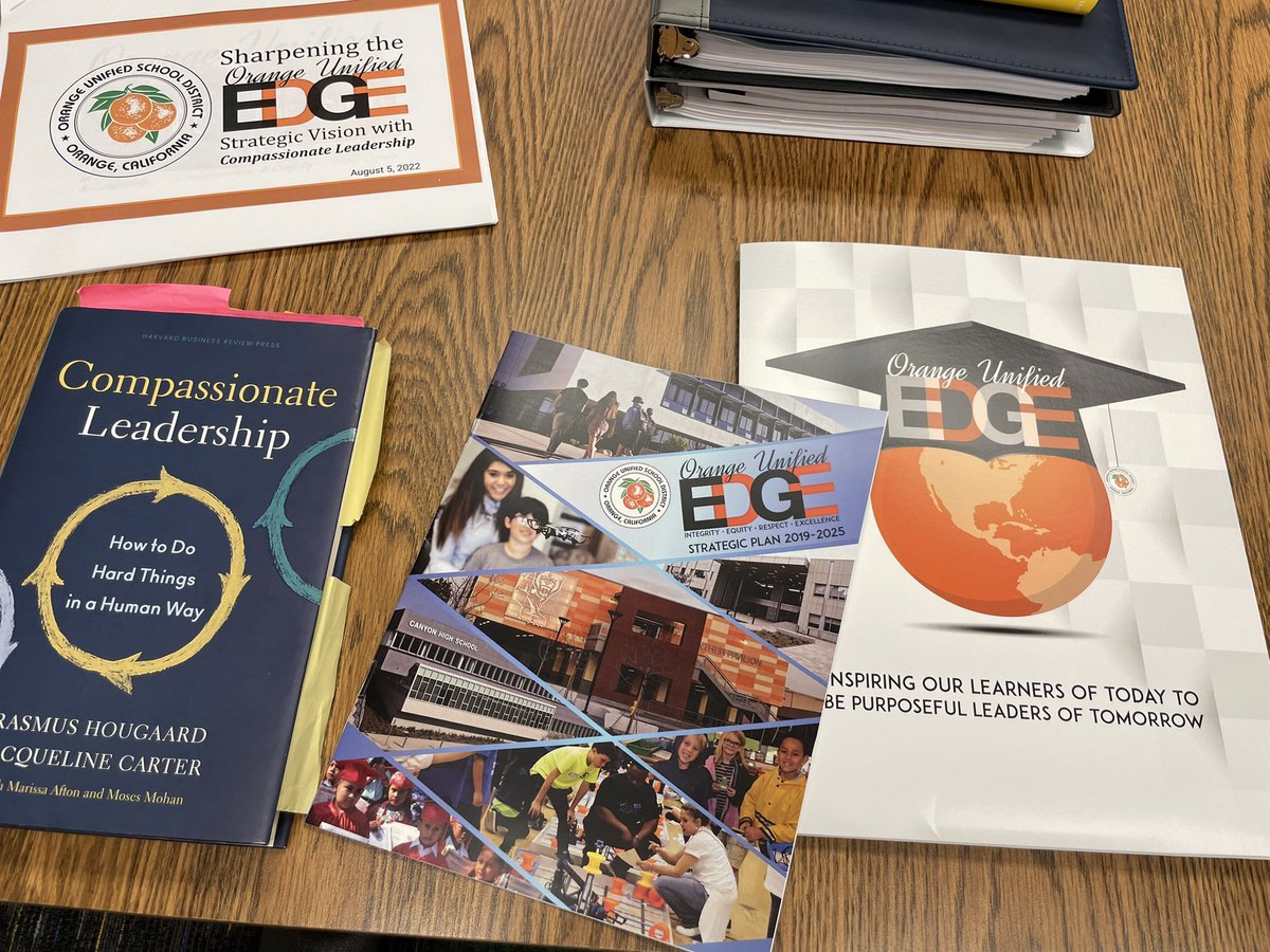 GunnMarieHansen's tweet photo. Sharpening the OUSD EDGE Strategic Plan/Vision with our outstanding leadership team who lead with compassion and exemplify the core values - integrity, equity, excellence. &amp; respect!  So proud to be the Superintendent of @OrangeUnifiedCA https://t.co/OkfMQJHBXl