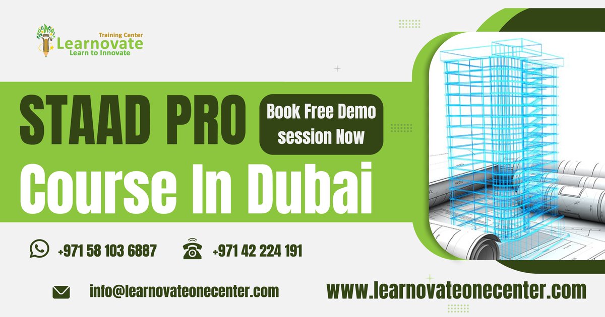 Learnovateone's tweet photo. Staad Pro Course Training In Dubai.⚡⚡⚡ CALL US or Visit Our website for more details.
📞0581036887
📩 info@learnovateonecenter.com
🌐https://t.co/Hwdxu4WF6T
 #StaadPro #Staadprocourse #Staadprotraining #dubai https://t.co/83qZOV6LWX