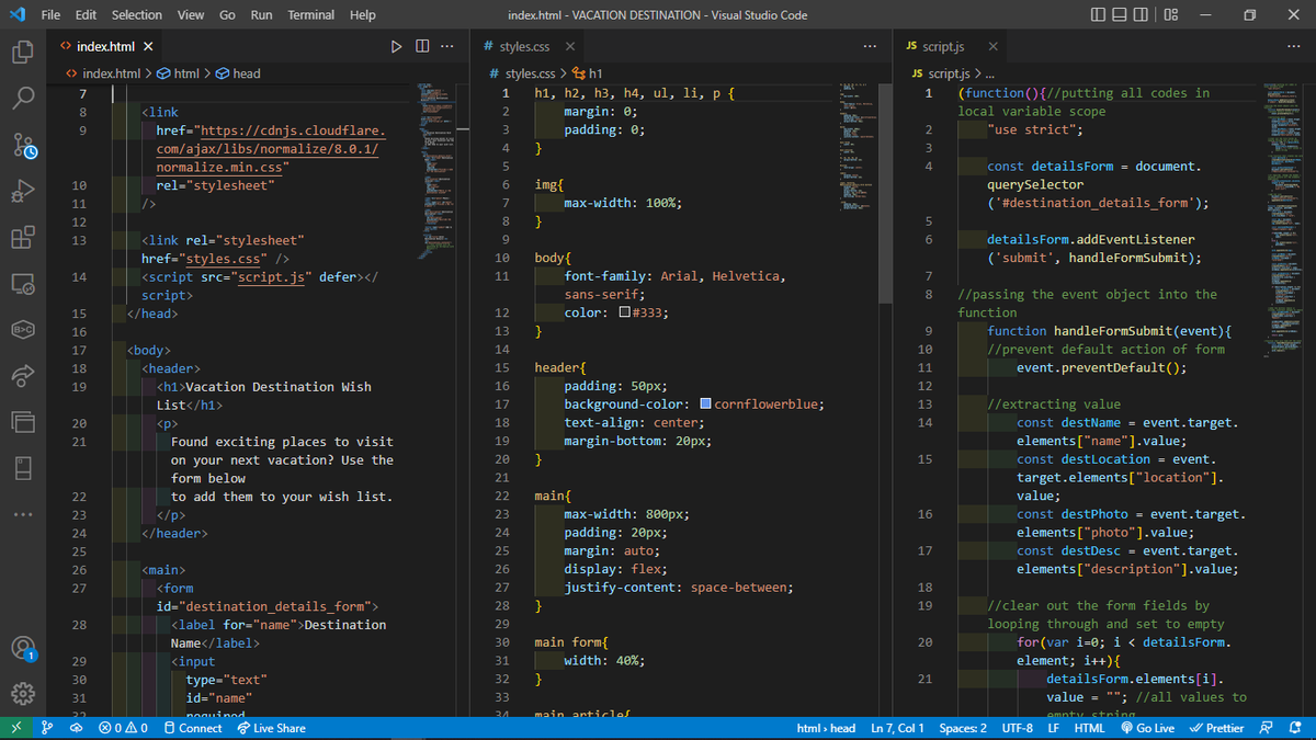 tha_techguy's tweet photo. A Vacation Destination Wish List created with HTML, CSS, and JAVASCRIPT to create buttons functions.
LINK: https://t.co/U6vjMcFuhC
#tech #html #css #javascript #webcoding
#coding https://t.co/Qrt1zcgtP9