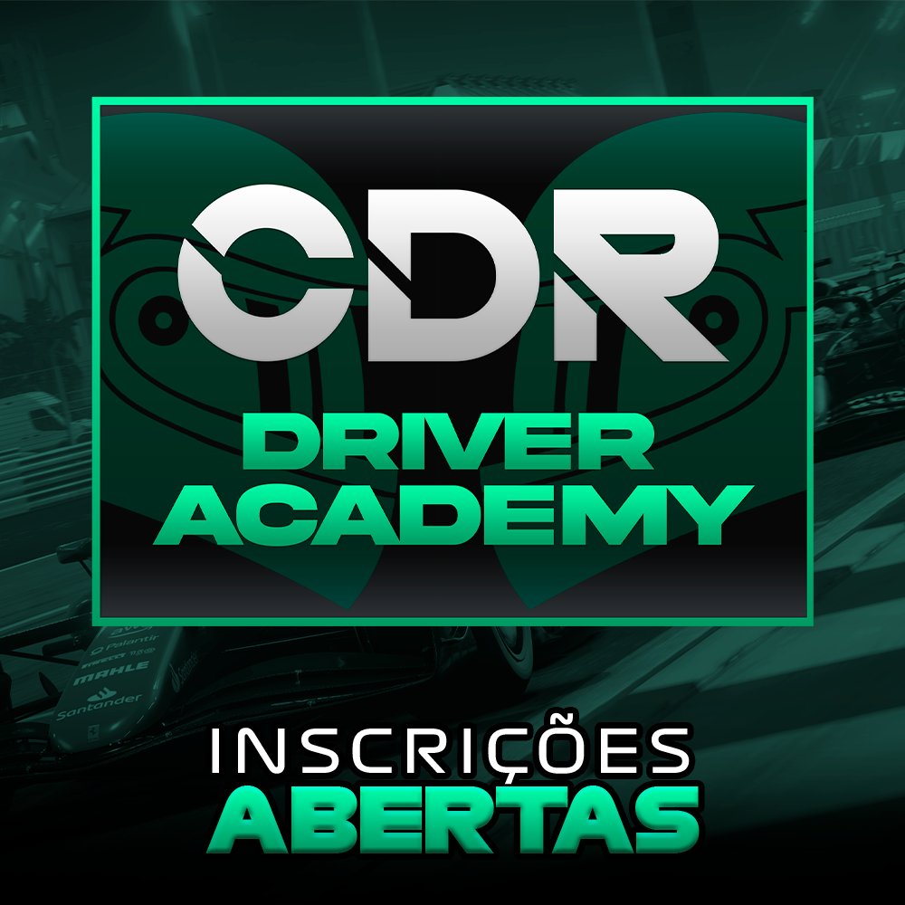 CDRGaming's tweet photo. A CDR Driver Academy está aberta novamente!
Você que corre sem assistências, deseja evoluir e somar ao nosso time, independente da plataforma, Agora você pode!
Inscreva-se: https://t.co/dwMAG4WRR6
#GoCDR https://t.co/AZrucq3byK