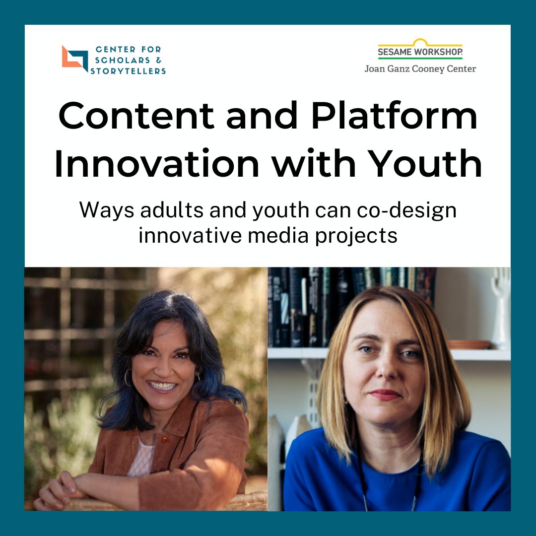 This month, our founder <a href="/DrYaldaUhls/">Yalda T Uhls, MBA, PhD</a> and members of our Youth Engagement Team spoke with <a href="/mary_madden/">Mary Madden</a> at the <a href="/CooneyCenter/">Joan Ganz Cooney Center</a> about ways in which adults and youth can co-design innovative media projects. Watch the online workshop on YouTube → bit.ly/3JAQi2l