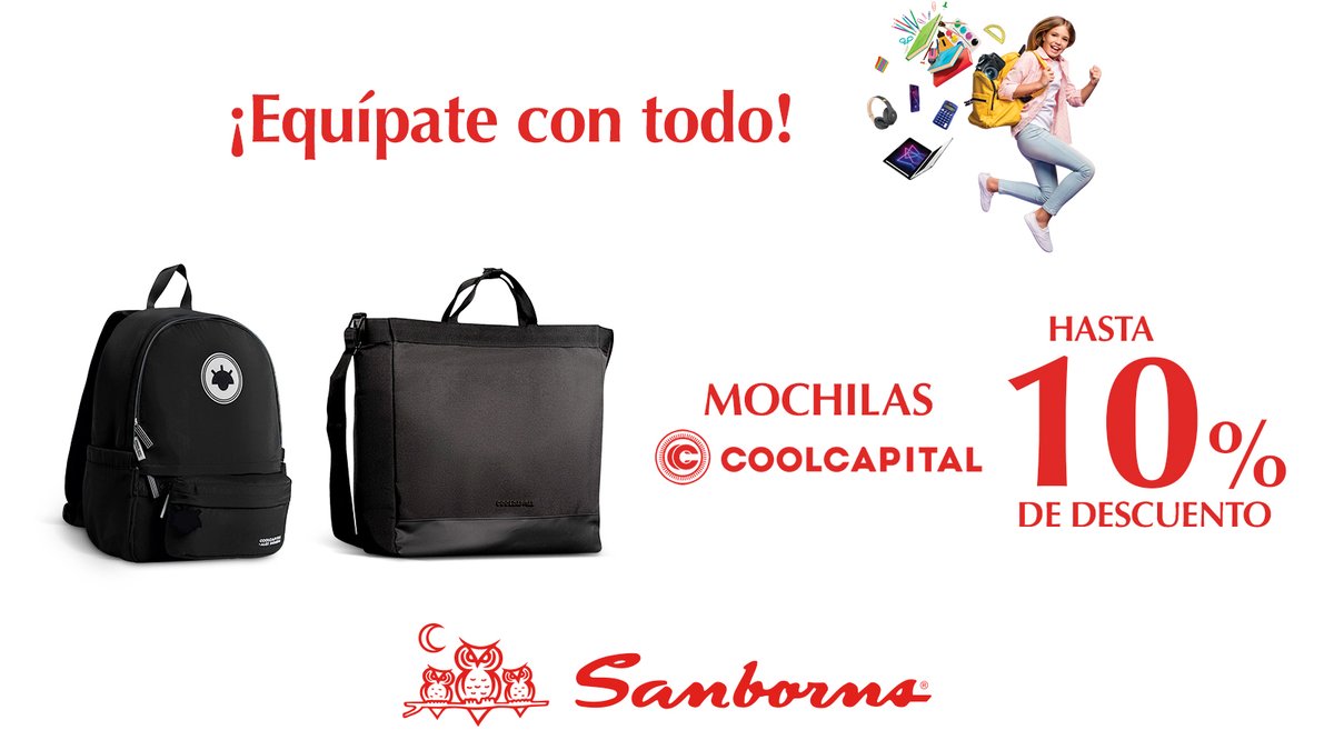 solosanborns's tweet photo. No importa cuál sea el diseño que estés buscando, las mochilas de #CoolCapital son la opción ideal para este regreso a clases. 🎒💼 https://t.co/A9jPebNl6B  

¡Ven por tu favorita! https://t.co/L7OwteLqyh