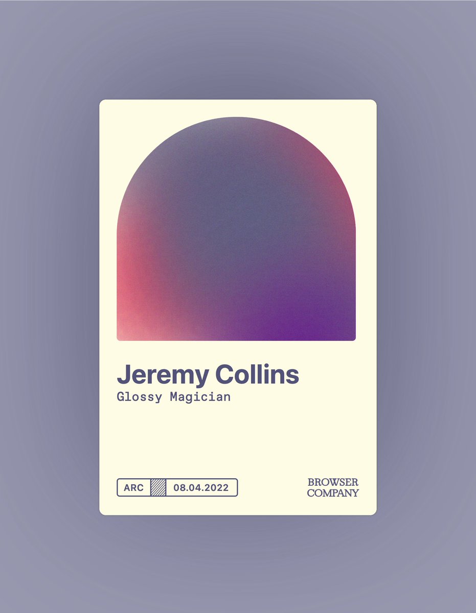 Jeremy Collins (@jollins) on Twitter photo Shameless tweet for <a href="/browsercompany/">The Browser Company</a> to get into their member twitter group. Also, Arc is really fantastic. Shameless tweet for <a href="/browsercompany/">The Browser Company</a> to get into their member twitter group. Also, Arc is really fantastic.