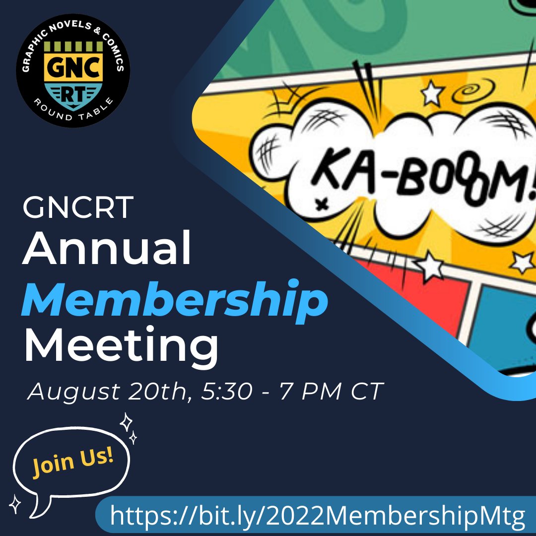 libcomix's tweet image. Join us for the annual membership meeting on Sat, Aug 20 5:30-7 pm Central Time (USA and Canada) bit.ly/2022Membership…