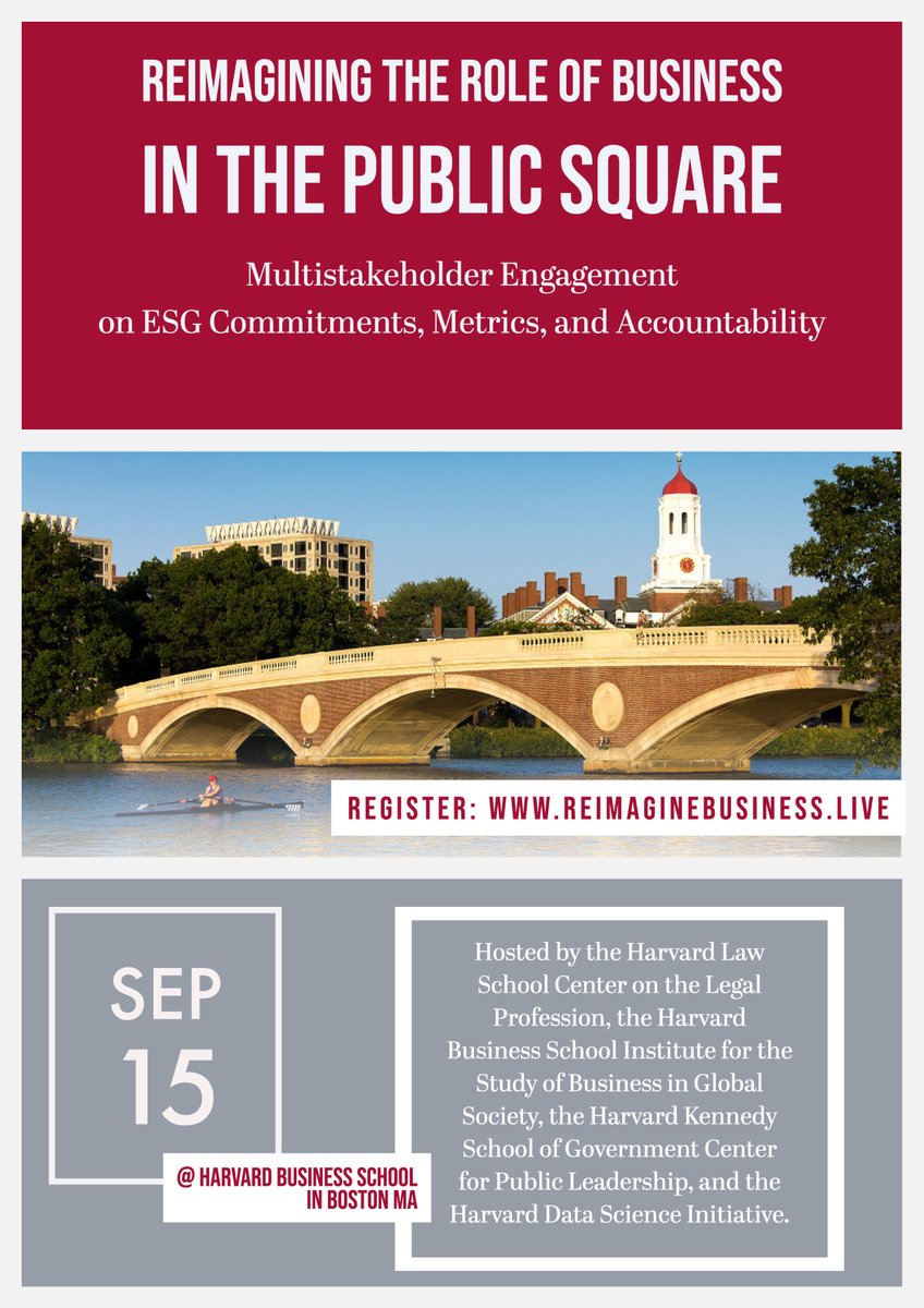 HLS_CLP's tweet photo. Register for 9/15 #HarvardESG conference to see:

📢@DevalPatrick, co-director @HarvardCPL
📢@SIfill_, former pres @NAACP_LDF 
📢@FredKrupp, pres @EnvDefenseFund 
📢@GeorgeSerafeim, prof @HarvardHBS 
📢@satyanadella, CEO @Microsoft 

Register / learn more: https://t.co/wBbJ3GzvHJ https://t.co/nD0Nu2HIsG