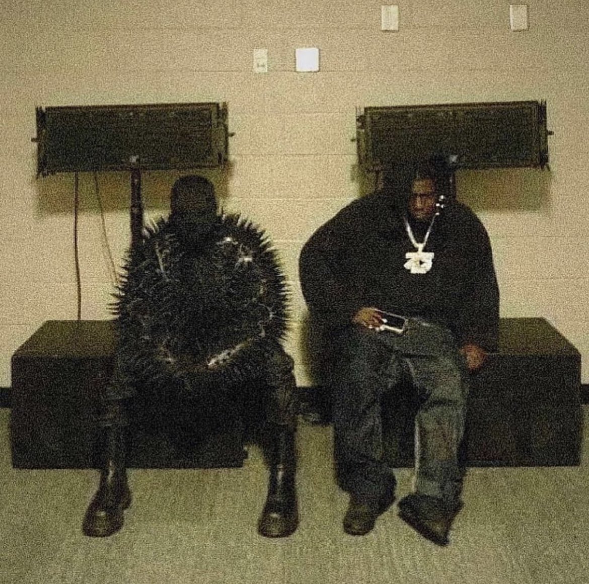 20. Kanye West & Lil Yachty backstage at the DONDA listening party. 