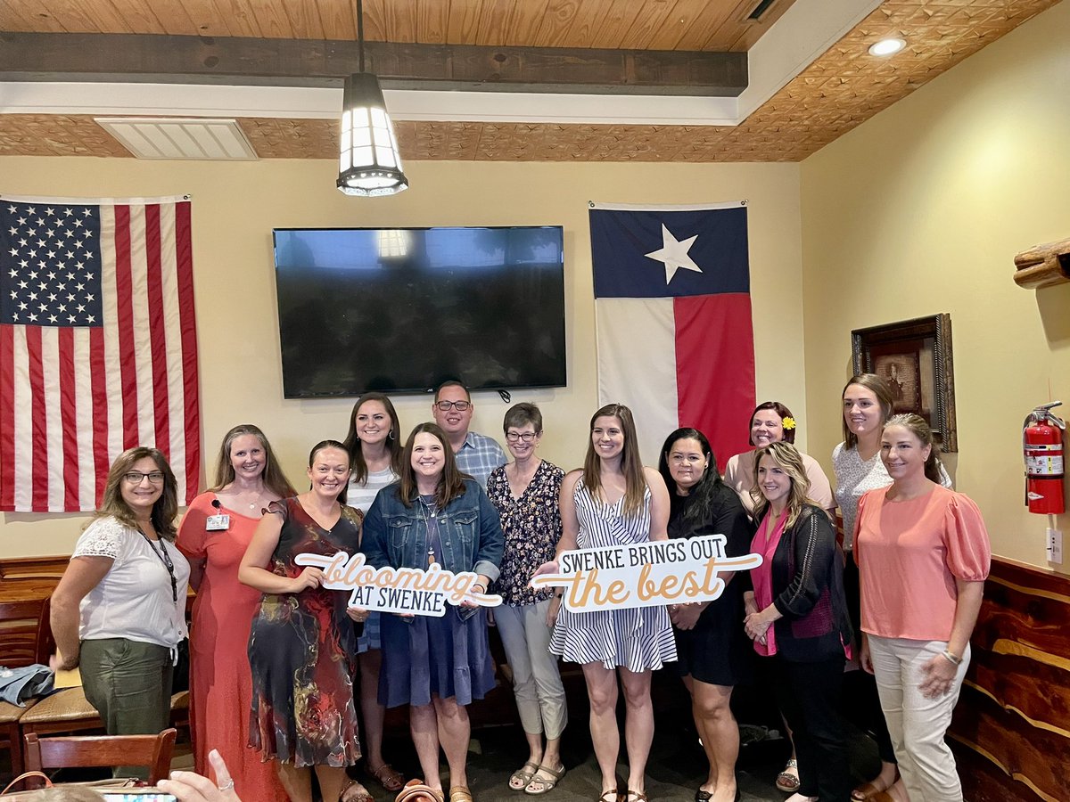 mrsparrish3rd's tweet photo. So exciting to welcome our new @SwenkeCFISD staff today! Can’t wait to back at our beautiful campus soon! 💡#BeBold #BeBrilliant #BeYou https://t.co/NNfAnq2m8A