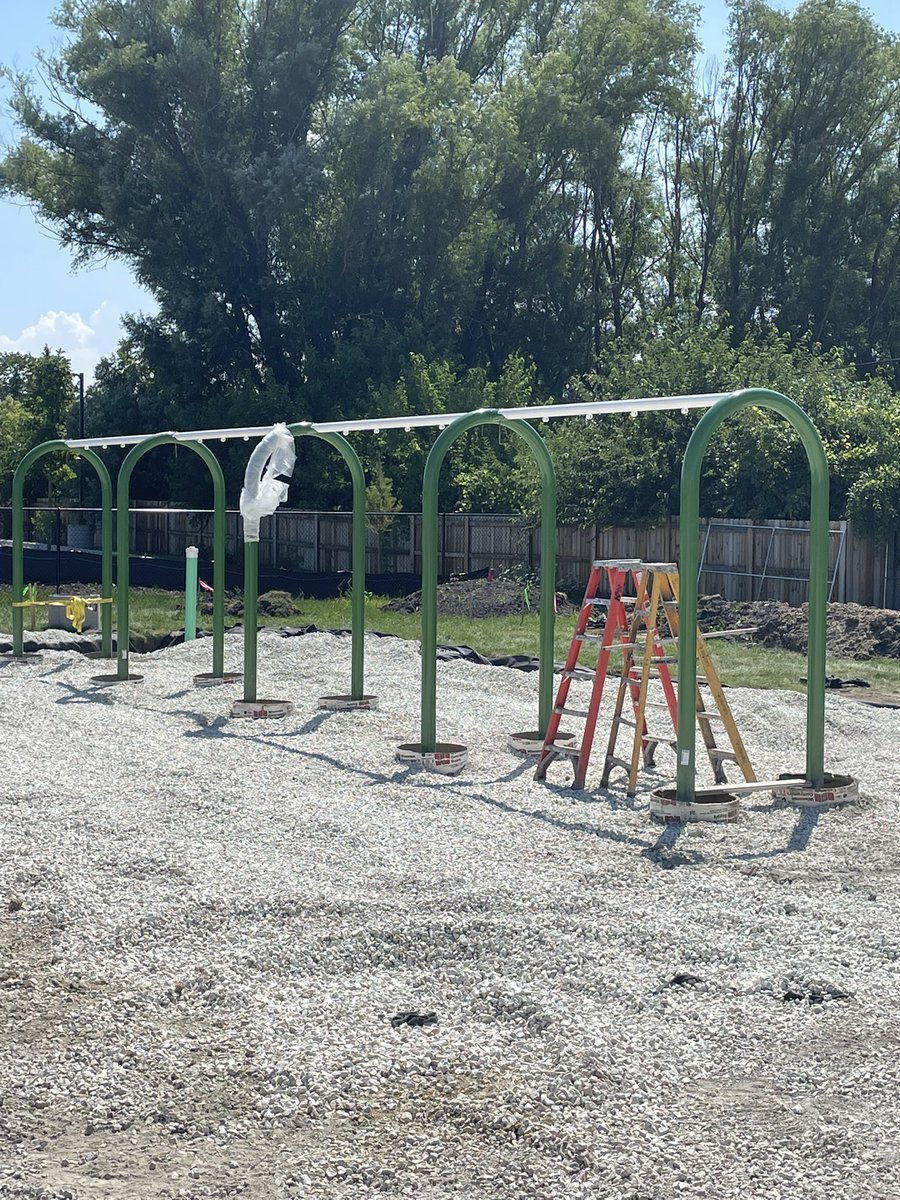 We have the beginning of a swing set at Apollo!