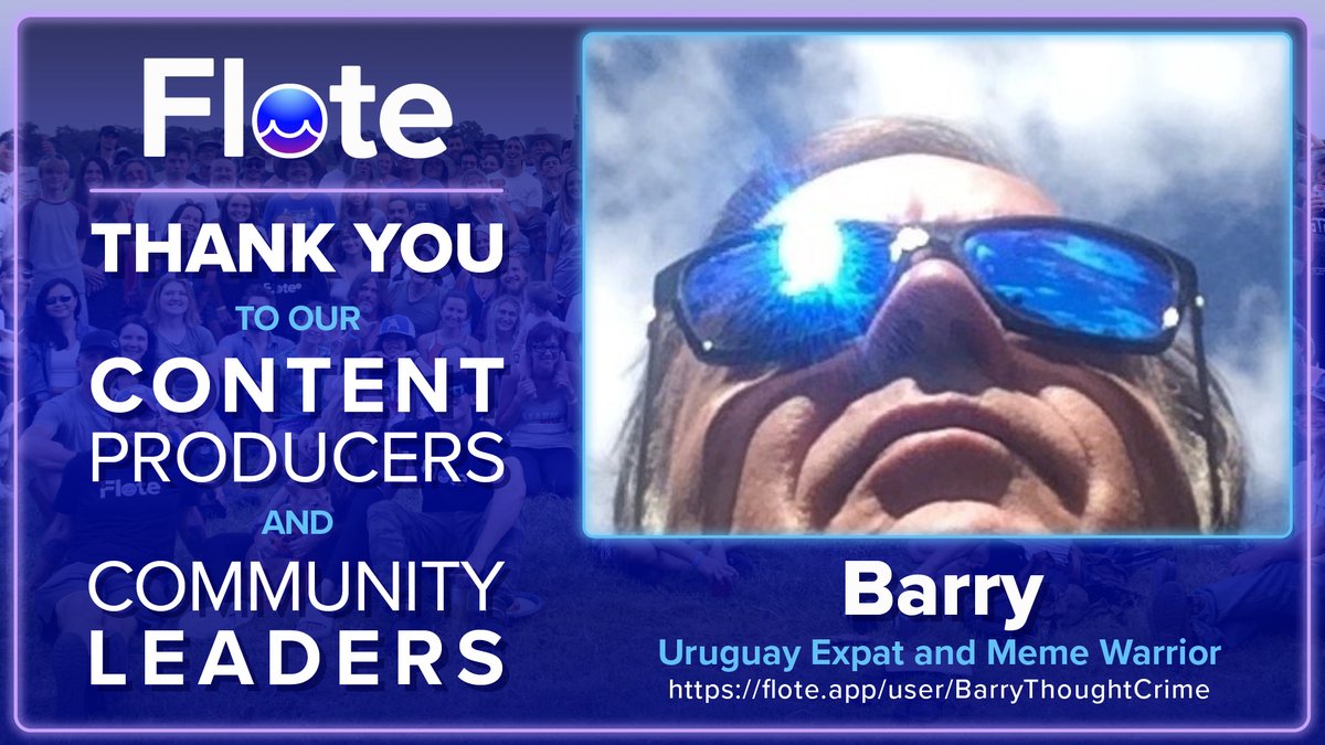 FlexSocial_io's tweet photo. Thank You Barry
We appreciate your contributions to our community and your leadership and support as we work on completing our transition to the new platform. And thank you for the dank memes!
https://t.co/I9rRF05VvF
#Flote #ContentProducers #CommunityLeaders #ThankYou https://t.co/6ZX951NXNu