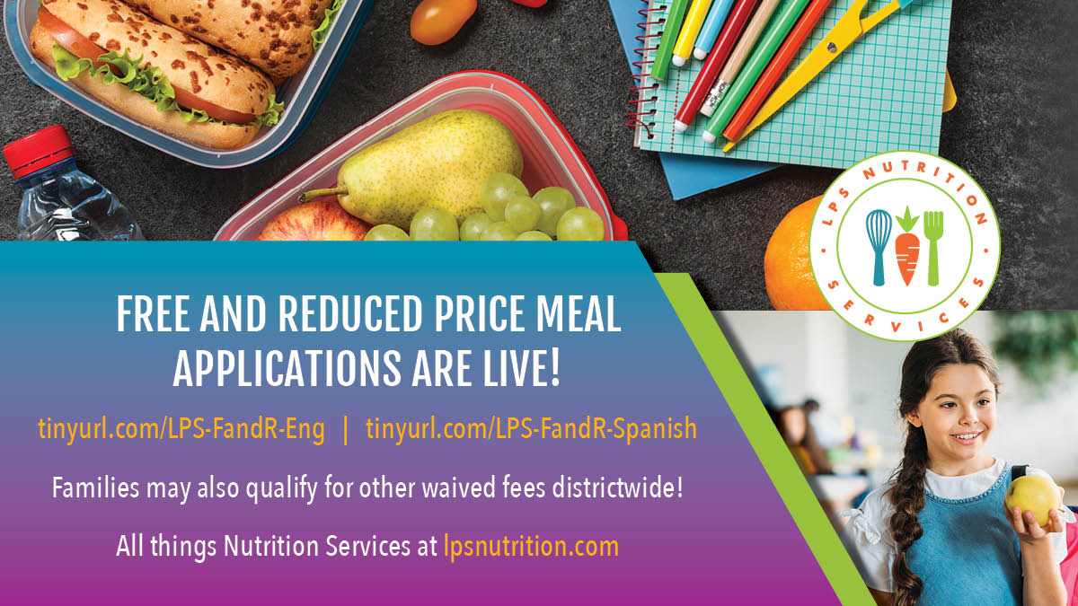 LPSK12's tweet photo. Families are encouraged to apply for free and reduced-price meal benefits! Qualifying families may also receive B-EBT benefits and have access to other waived fees within the district. Meal prices and all things @lps_nutrition can be found at https://t.co/D8qEIrtanM https://t.co/L6vzebnbI1