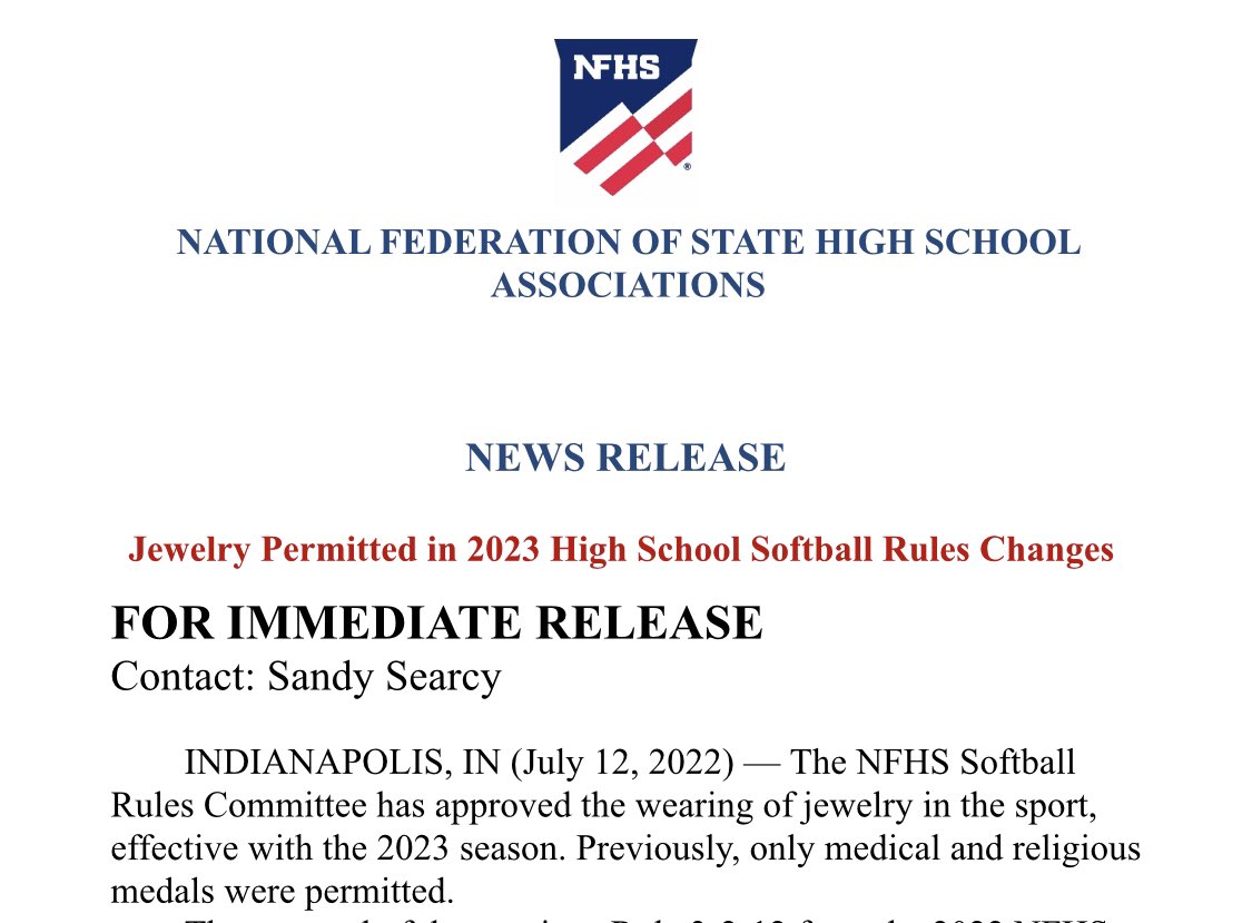 Best news ever! Thank you NFHS