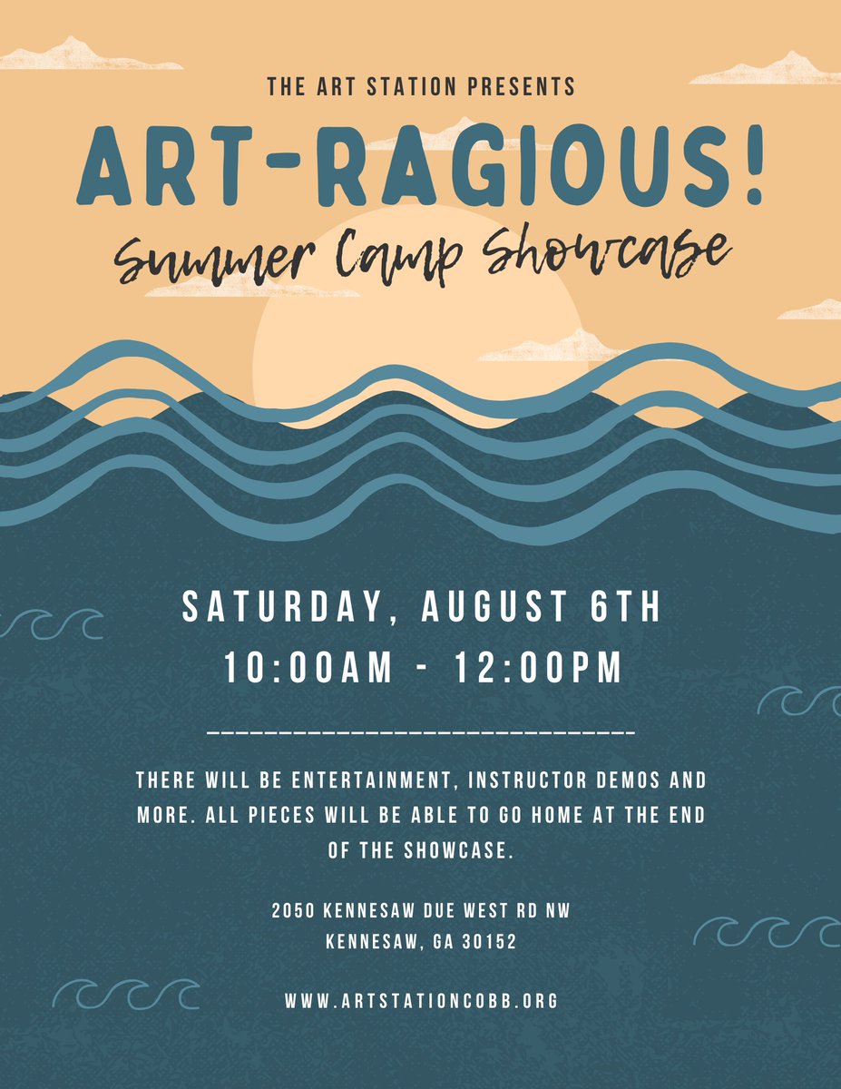 ArtStationCobb's tweet photo. We had wonderful seven weeks of Mystical Art Camps this year!

Please celebrate with us as we host our End of Summer Showcase with artwork in our gallery by campers, bouncy houses for the kids, refreshing slushies, art demonstrations from our Fall instructors, and fun giveaways! https://t.co/PePN2C8Tto