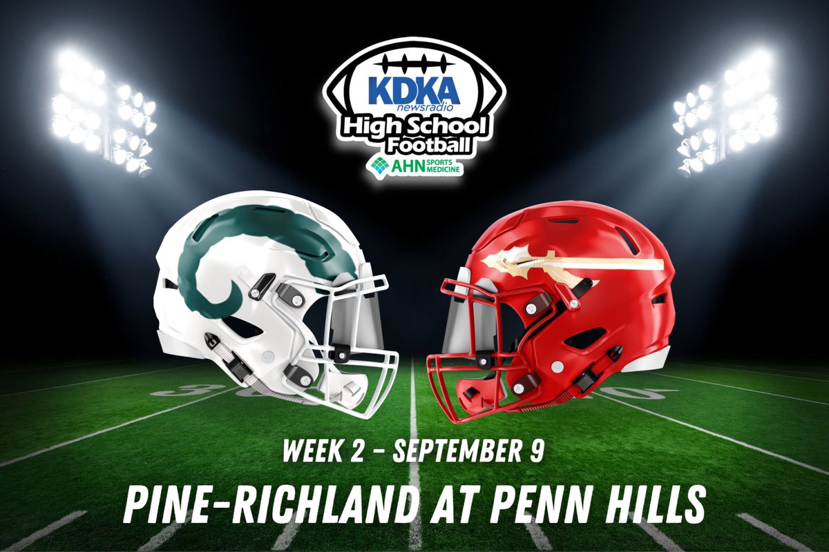 WEEK 2

The Pine-Richland Rams (<a href="/PRRamsFootball/">Pine-Richland Football Champions Account</a>) &amp; new head coach Jon LeDonne will battle the Penn Hills Indians (<a href="/phqbclub/">PENN HILLS INDIANS FOOTBALL</a>)‼️

#KDKAFridayNightLights #WPIAL