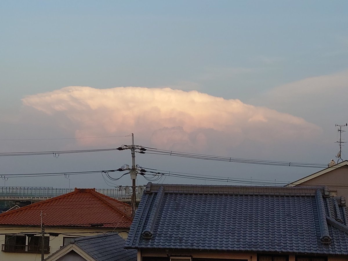 朝から巨大なかなとこ雲が…。
大雨多いなぁ。