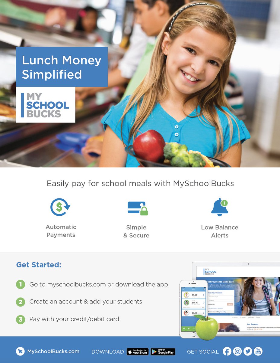 WCPS_Nutrition's tweet photo. Starting this school year, you can make online payments to your student's school meal account.  Use the brand new program, MySchoolBucks, to create a profile.  See the flier below for information on how to get started! @WarrenCoSchools https://t.co/JlcocokJeF