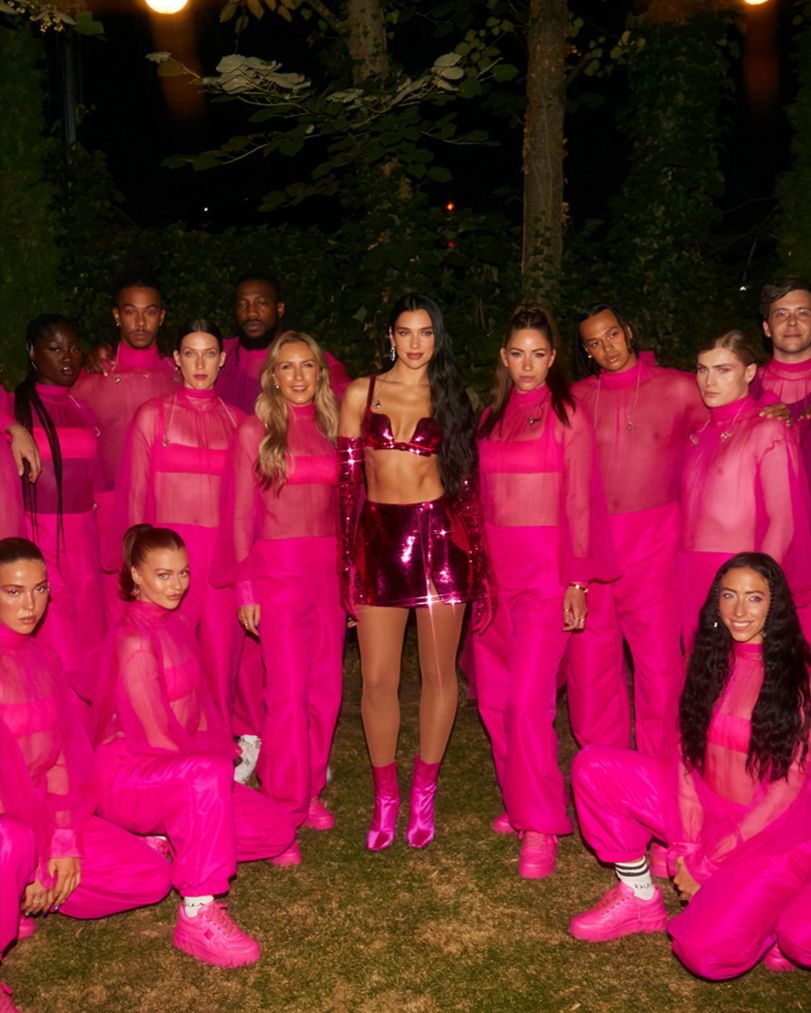 MaisonValentino's tweet photo. "I’m so honored to be wearing Pierpaolo’s Pink PP for a second time, now with my entire touring family, in a performance that is close to my heart in my hometown of Kosovo."​

@DUALIPA performed with her band, vocalists, skaters and dancers all in #ValentinoPinkPPcollection https://t.co/eDSyulyvwc