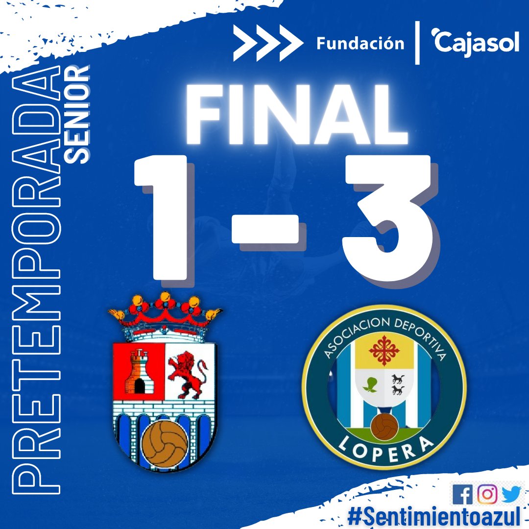 ⏱90’ | 1-3

⏸¡Final en el #CastroLopera!

⚽️ Rafalillo 

Asociación Deportiva Lopera  nos vemos pronto amigos, gracias por vuestra visita 😜

#Pretemporada 
#SentimientoAzul 
#ElMejorFichajeEresTu 
#temporada2323
#clubdeportivocastrodelrio #yoapoyoalcdcastrodelrio 
#cdcdr