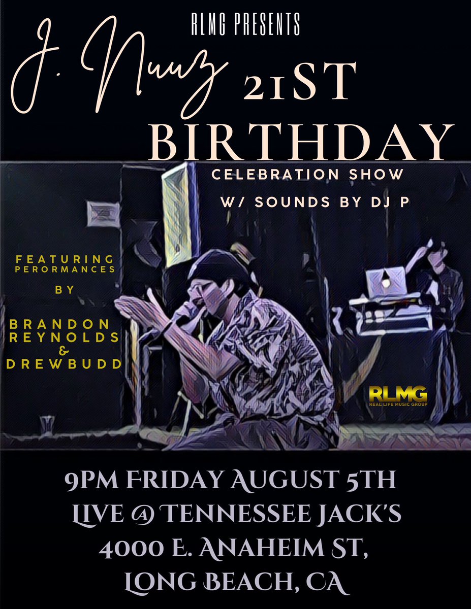 RealLifeMusicG's tweet photo. See you guys tonight At Tennessee Jack’s in Long Beach! @DrewBudd @BeeNiiceeToYah #FREESHOW https://t.co/aZZqVlPfbV