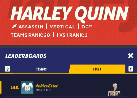 Lord_Of_Desync's tweet photo. Lost one game in 2v2 so went to 1v1, pretty ok. Crazy that theres only one Harley in top 100 though #MultiVersus https://t.co/b6Gz8pYhxz