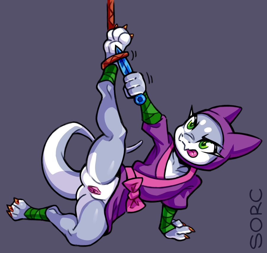 Saucysorc's tweet photo. Kiki the ninja fails her stealth check https://t.co/spDph8wd5H