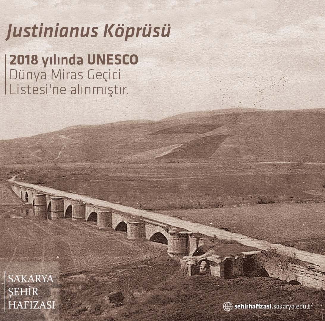 Bizans İmparatoru Justinianus (527-565) tarafından MS 558-560 yıllarında yaptırılan bu taş köprü, 365 metre uzunluğunda, 9,85 metre genişliğinde olup toplam 12 kemerlidir.

Daha fazlası için web sitemizi ziyaret ediniz.
🌐 sehirhafizasi.sakarya.edu.tr